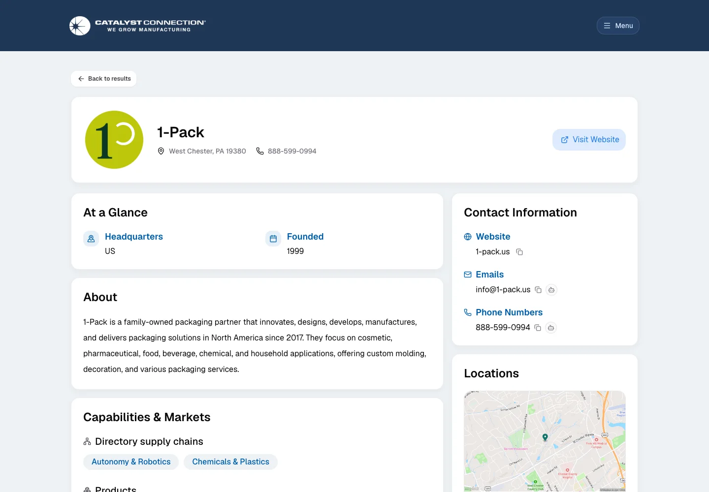 We Make It Here manufacturer profile page
